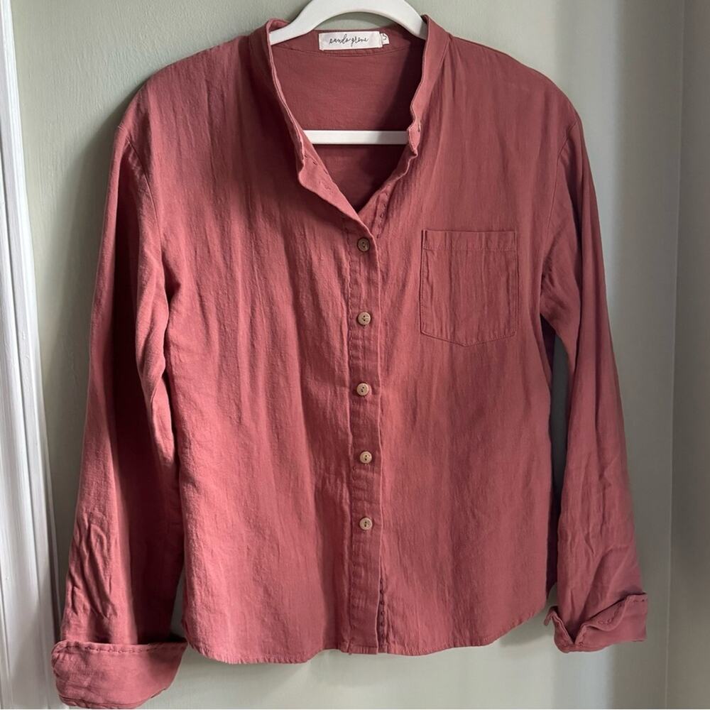 Roolee Pando Grove Rust Red Button Down Top